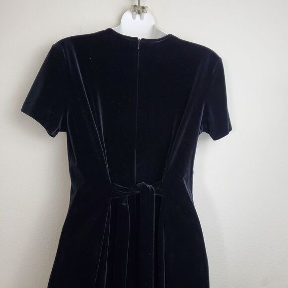 Hillard & Hanson Vintage Dress 8 Black Velvet Mini Grunge 90s Y2K Whimsigoth - Picture 7 of 11